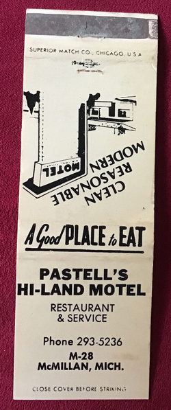 Bear Den Grocery and Motel (Hi-Land Motel & Restaurant, Hi-Land Motel) - Matchbook